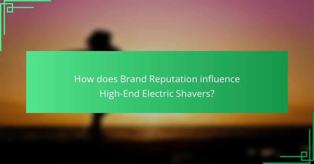 How does Brand Reputation influence High-End Electric Shavers?