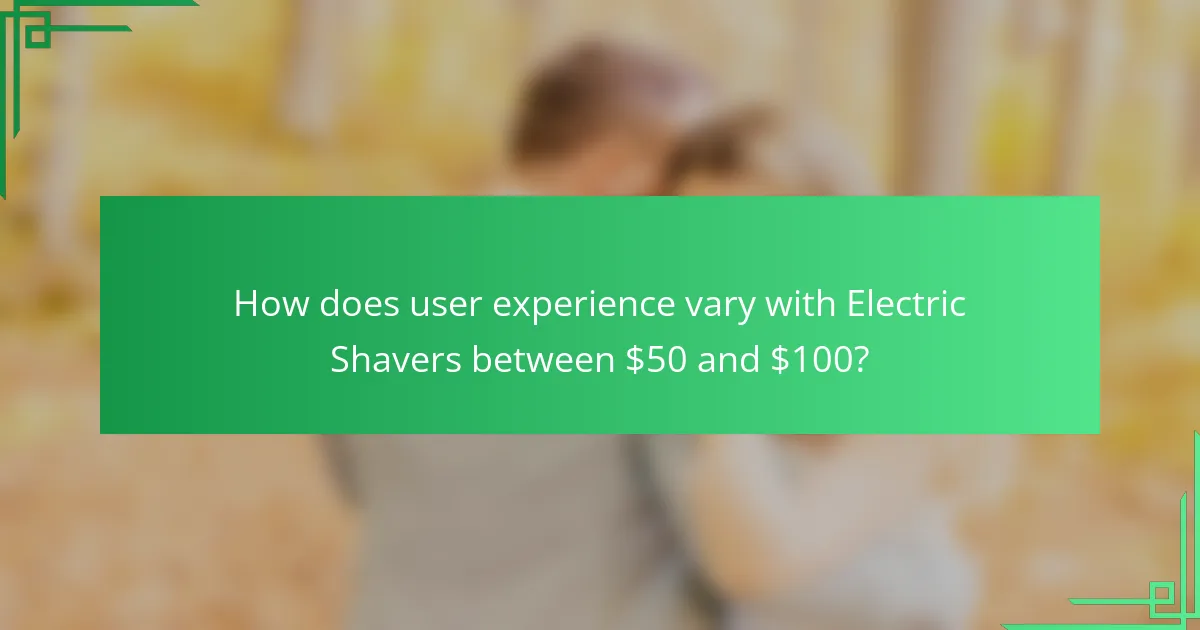 How does user experience vary with Electric Shavers between $50 and $100?