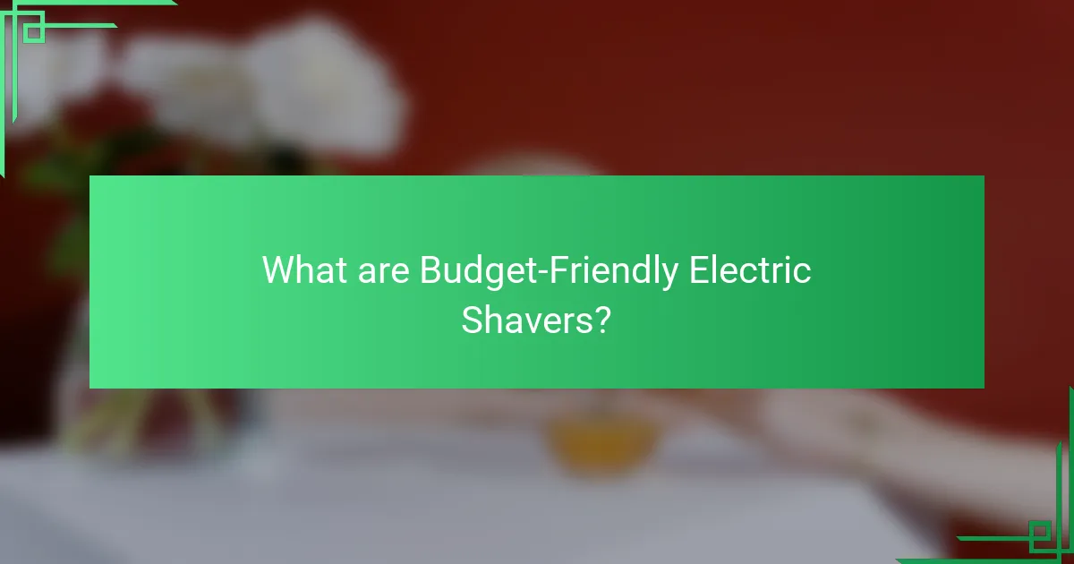 What are Budget-Friendly Electric Shavers?