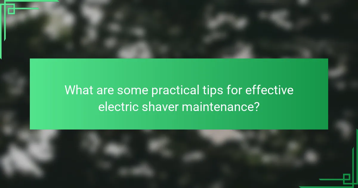 What are some practical tips for effective electric shaver maintenance?