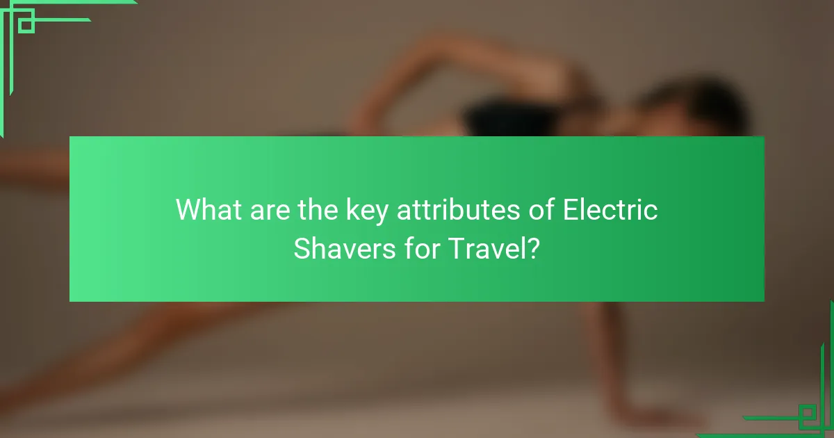 What are the key attributes of Electric Shavers for Travel?